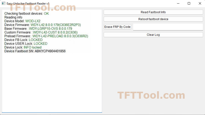 Easy Unlocker Fastboot Reader v1