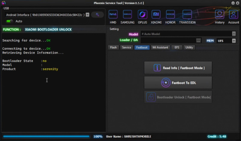 Phoenix Service Tool V8.5.0