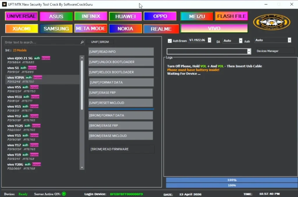 UFT MTK New Security unlock Tool