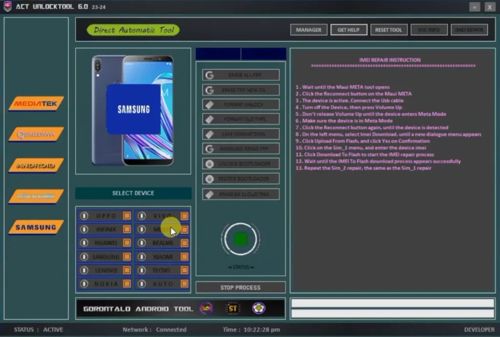 act unlock tool username and password